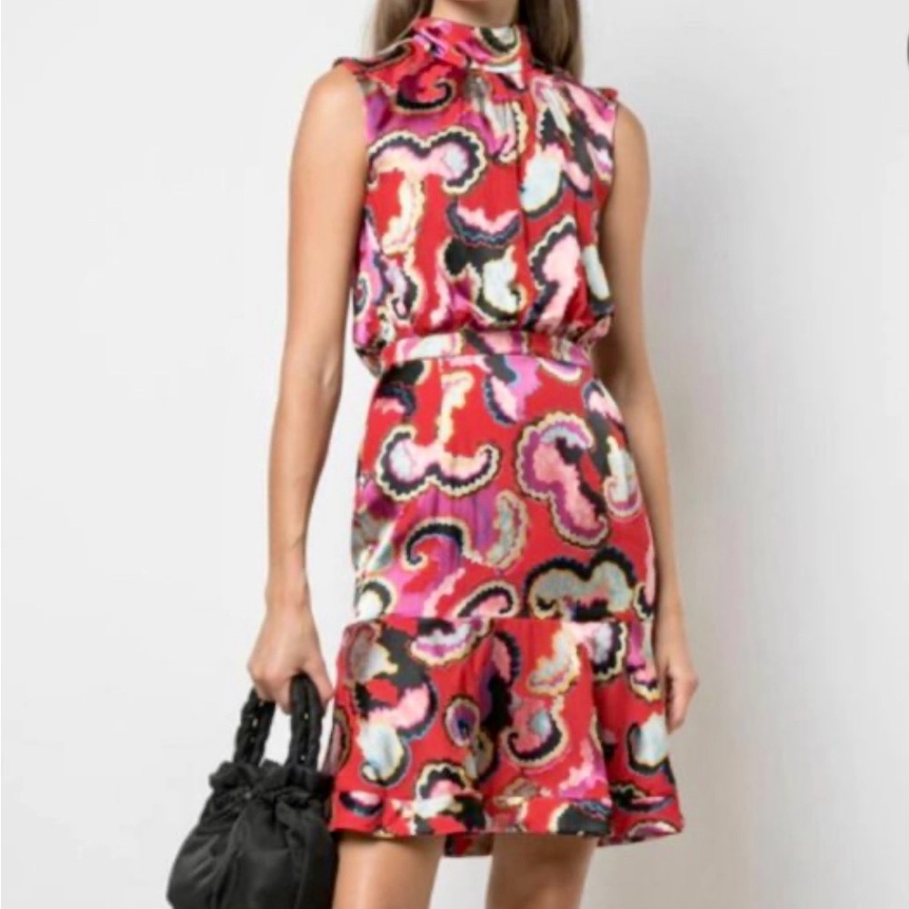 Saloni Phoebe Coral Daybreak Mini Dress